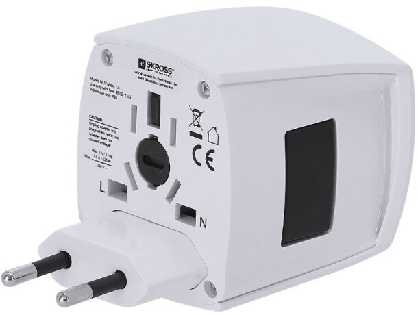 Adaptador viaje universal Skross Muv Micro multiregión compacto detalle 6
