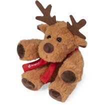 Reno navideño de poliéster con bufanda personalizable