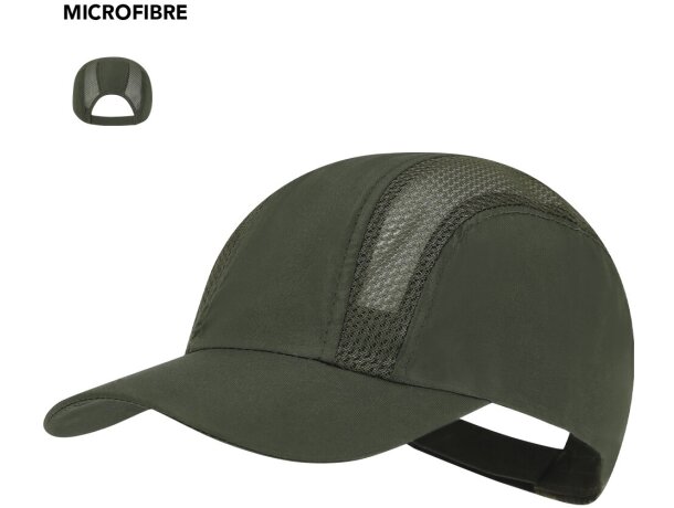 Gorra deportiva Hakos con microfibra y paneles de redecilla detalle 1