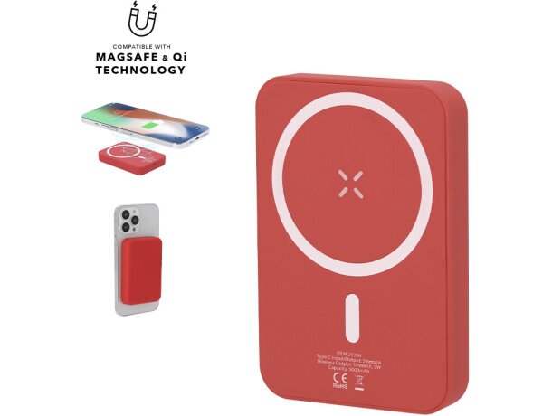 Power bank inalámbrico Tudelak 5000 mAh con sistema Magsafe detalle 1