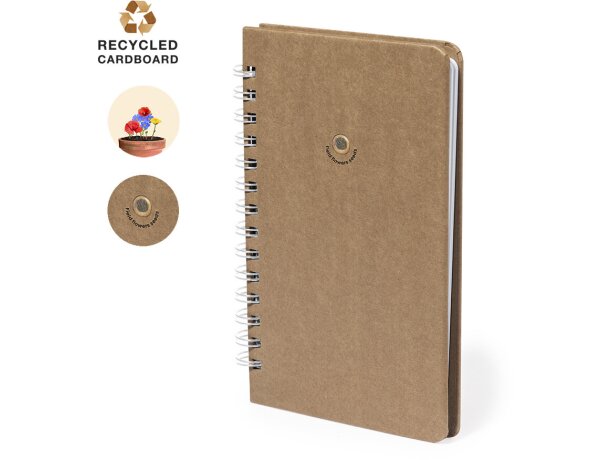 Libretas ecológicas con semillas Astrida tapas rígidas cartón reciclado detalle 1