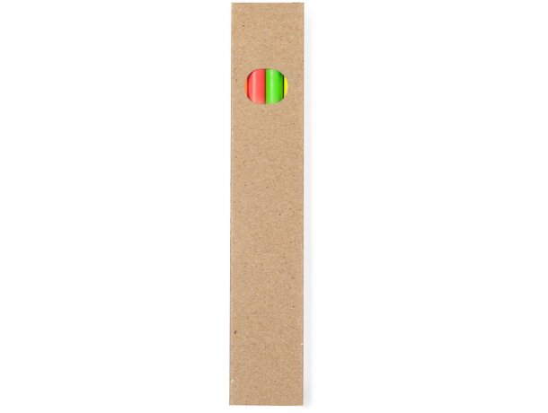 Caja de 4 lápices de color en caja reciclada con ventana Tucker detalle 3
