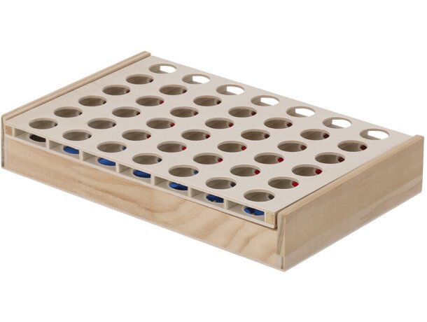Juego cuatro en raya Caiden madera natural 42 piezas detalle 4