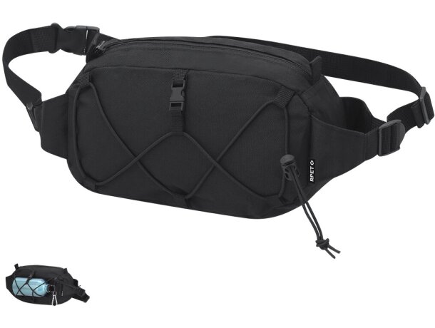 Riñonera Pibar de poliéster 600D RPET con cremallera invisible detalle 1