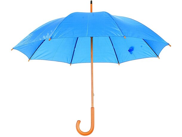 Paraguas clásico con mango curvo personalizado azul