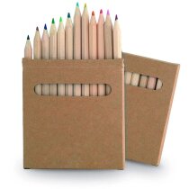 Caja de 12 lápices de madera de colores personalizada