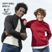 Chaqueta Scola softshell RPET con microfleece