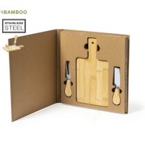 Set Tauroa bambú con cuchillos acero cortar queso