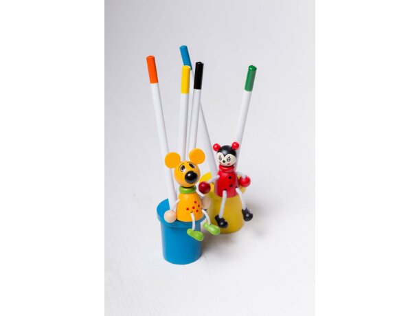 Lapicero de madera con figura de ratón barato