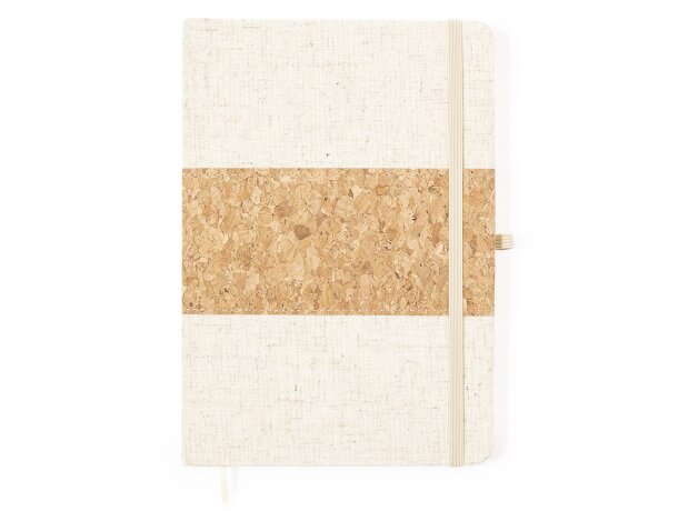 Bloc Yacard con tapas de corcho y lino natural 80 hojas lisas detalle 3