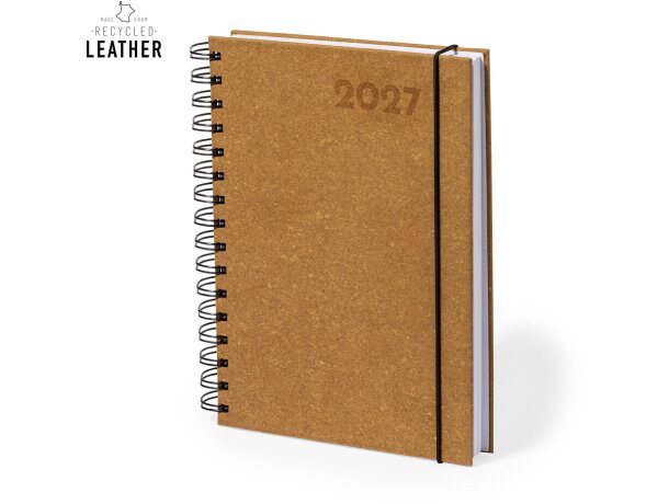 Agenda ecológica personalizada Torkix en cuero reciclado tamaño A5 detalle 1