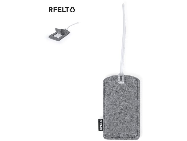 Etiqueta para maletas con cinta flexible de fieltro rPET Filip detalle 1
