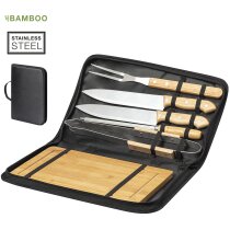 Set barbacoa Craxton acero inoxidable y bambú