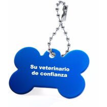 Llavero con forma de hueso personalizado azul Llavero con forma de hueso personalizado azul