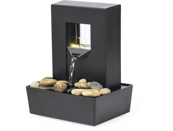 Fuente de agua Huntan con cascada LED y piedras naturales detalle 1
