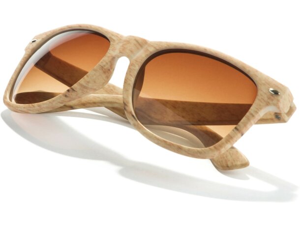 Gafas de sol color marrón madera con logo