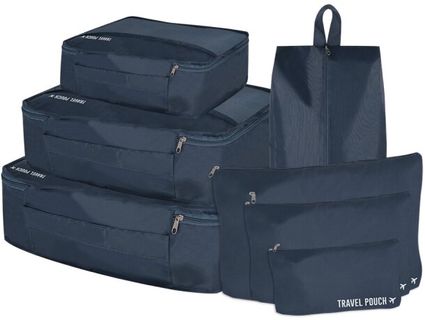 Set organizador Combol de viaje en poliéster 210D marino detalle 1