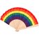 Abanico plegable Prokip con varillas de madera y tela multicolor detalle 2