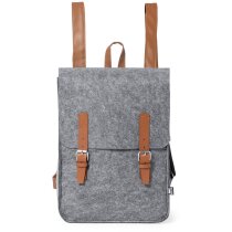 Mochila Zakian gris en fieltro RPET con hebillas