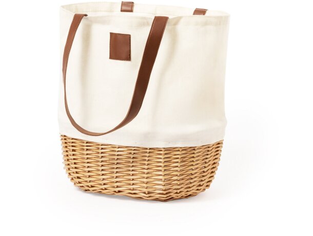 Cesta picnic Laudan mimbre natural con 12 piezas para 2 personas detalle 2