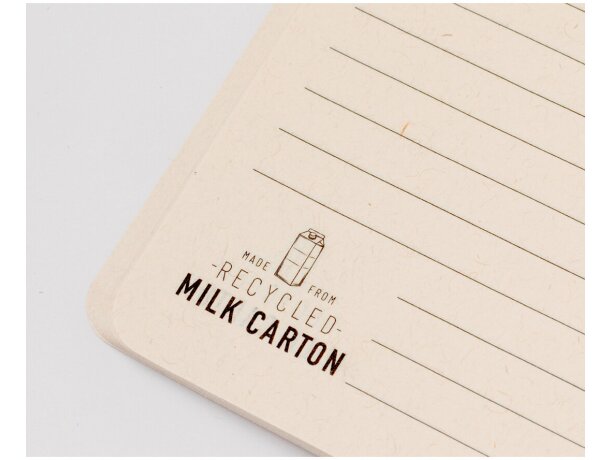 Libretas ecológicas con tapas blandas Agnila hechas de cartones de leche detalle 3