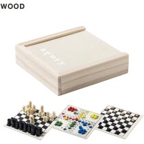 Set 3 juegos madera tablero deslizante compacto