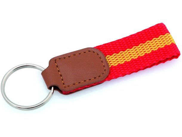 Llavero con cinta de poliéster bandera de España personalizada