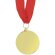 Medalla Gussy de metal dorado con relieve y cinta roja detalle 3