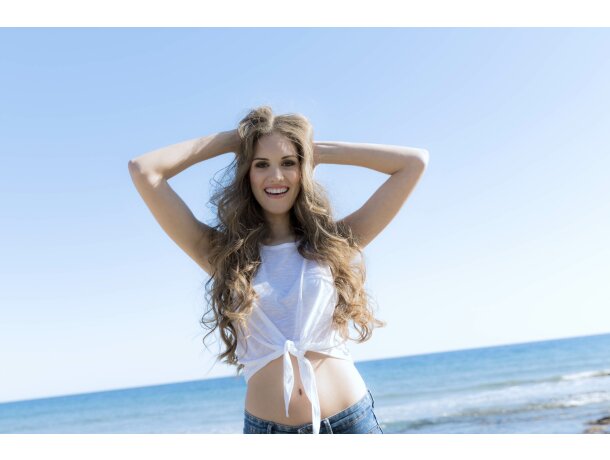 Camiseta anudada de mujer sin mangas