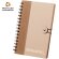Libretas con anillas corporativa cart&oacute;n reciclado con tapa r&iacute;gida y el&aacute;stico sin color