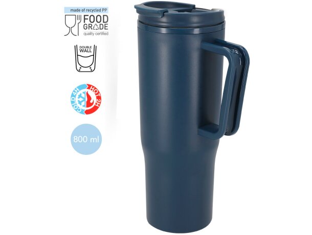 Taza térmica Miranda 800ml doble pared PP reciclado detalle 1