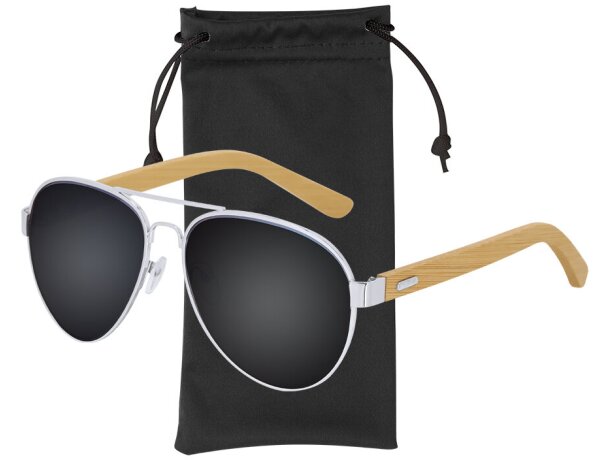 Gafas de sol Gunok bambú y metal con protección UV400 detalle 5