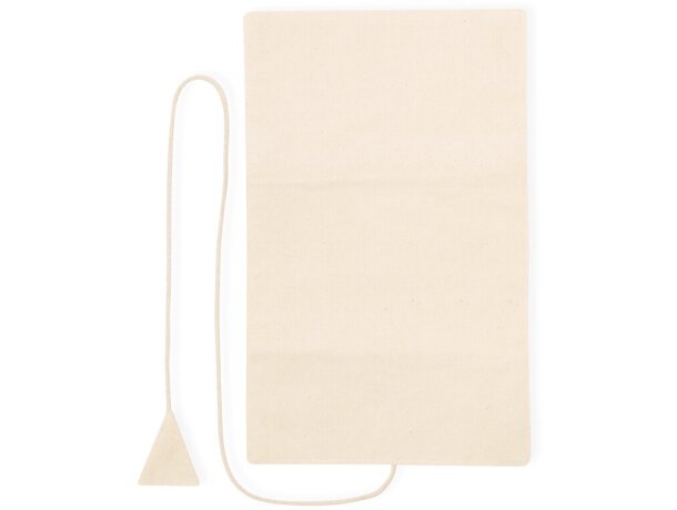 Joyero algodón natural Azix con cremallera y cordón detalle 4