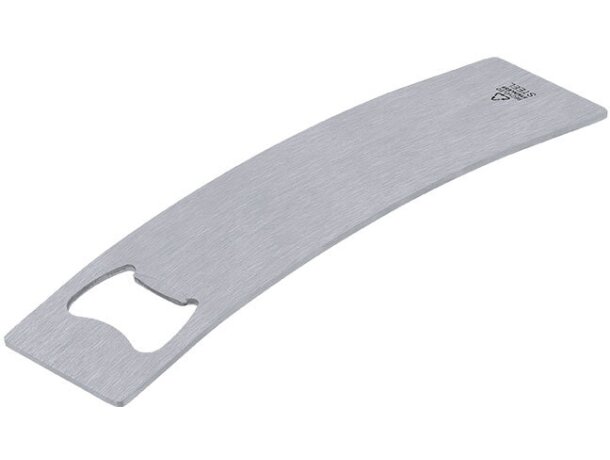 Abridor Azaria de acero inoxidable reciclado con grabado láser detalle 2