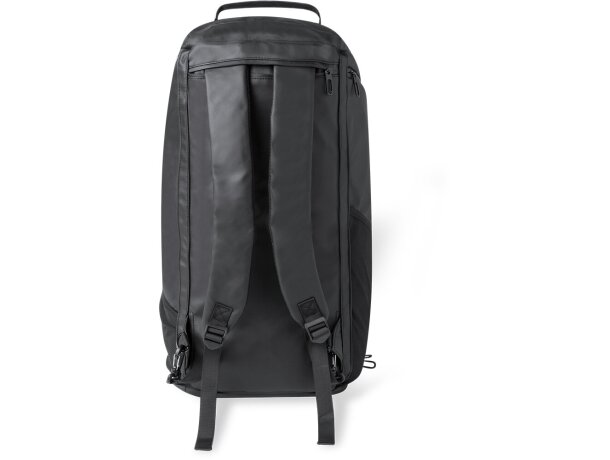 Bolso mochila Denehy polipiel negro con compartimentos detalle 3