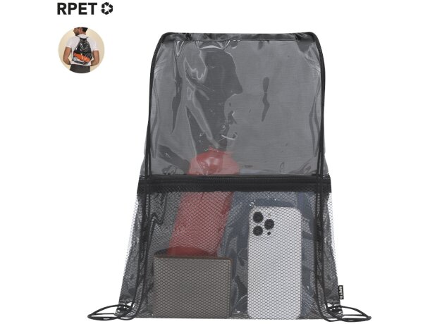 Mochila de cuerdas Lamdy en poliéster rpet reciclado detalle 1