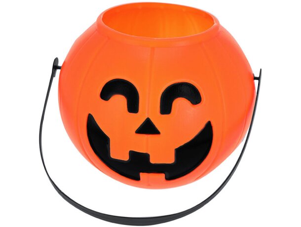 Cesta Halloween Cowel con forma de calabaza y asa integrada detalle 3