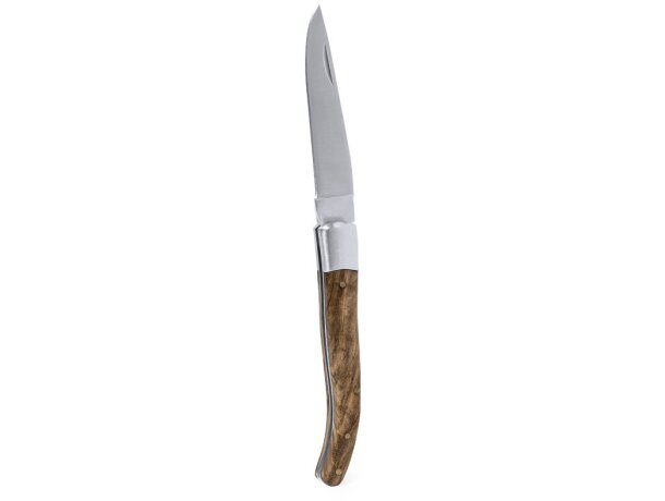 Navaja de acero con empuñadura de madera detalle 2