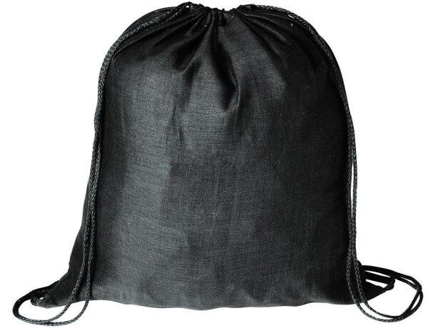 Mochila saco de gran capacidad con cuerdas personalizada negra