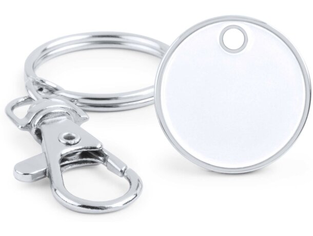 Llavero con moneda para carro barato blanco Llavero con moneda para carro barato blanco