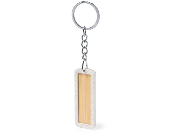 Llaveros originales para empresas bambú para rectangular Veterson detalle 2