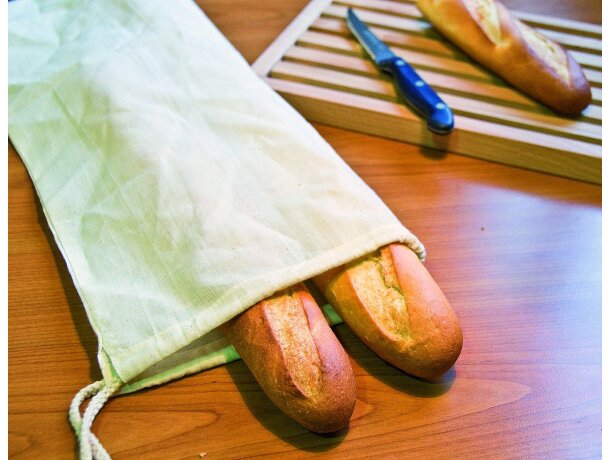 Bolsa para el pan con cierre de cordón