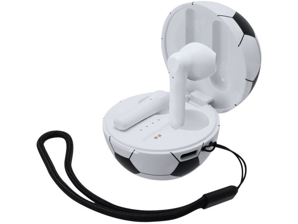 Auriculares Bluetooth Kasyus con estuche diseño balón fútbol detalle 2