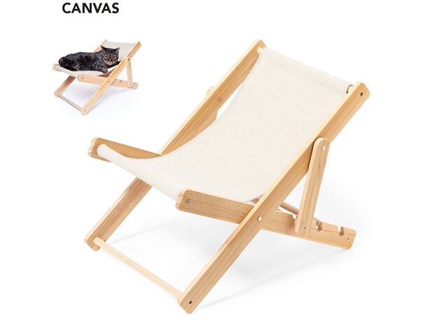 Silla mascotas Diny madera canvas plegable ajuste altura detalle 1