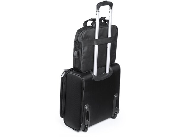 Maletín personalizado para portátiles Baldony resistente poliéster 600D merchandising negro