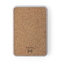 Powerbank Merak 5000 mAh inalámbrico corcho caña trigo