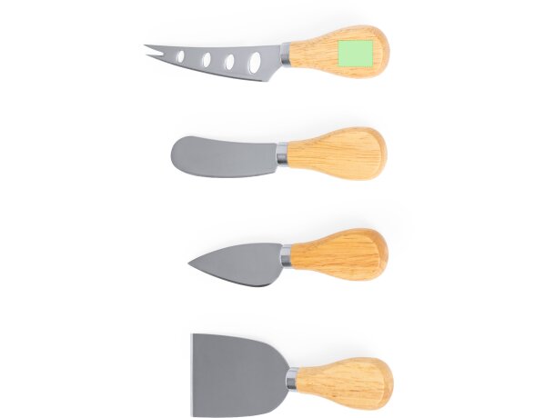 Set de quesos con detalles en madera acero Kubin detalle 6