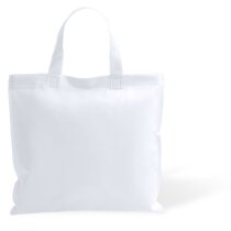 Bolsa de non woven Gwen blanca termosellada con asas cortas