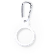 Colgador para bidón de agua con logo con mosquetón de aluminio silicona