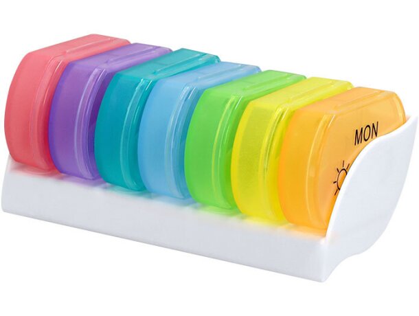 Pastillero semanal Parnex con 14 compartimentos codificados detalle 3